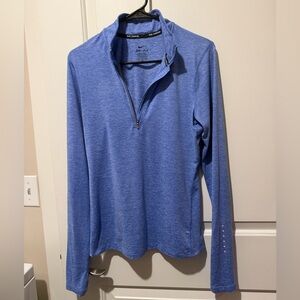 Nike Dri-FIT Heather Blue Running Quarter Zip Top